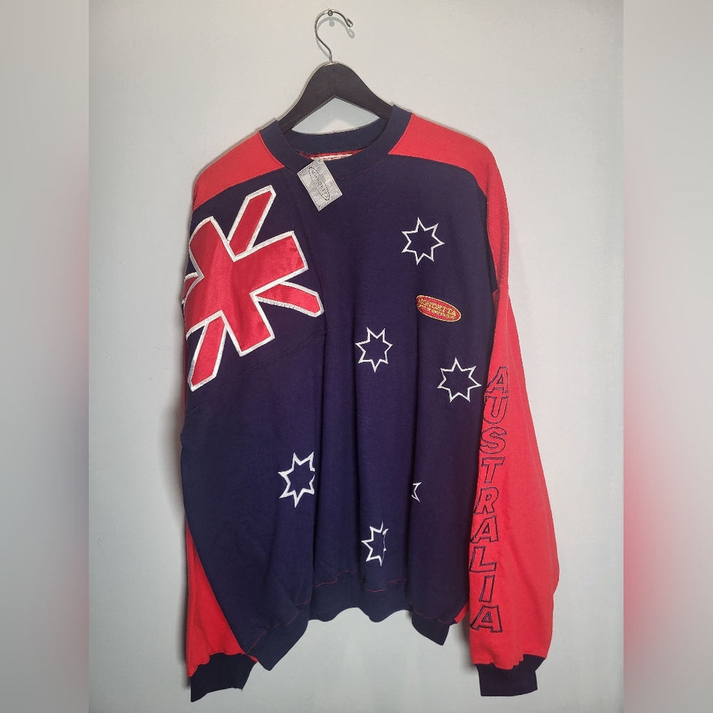 👕🌶 RARE Vintage Mondetta Australia "Big Flag" Crewneck Brand New with Tags